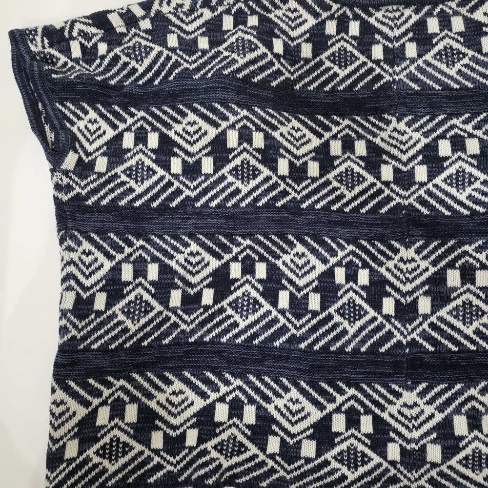 Kim Rogers Cardigan Womens Med Navy Aztec Open Cardigan Boho Cozy Soft Geometric - Picture 4 of 11